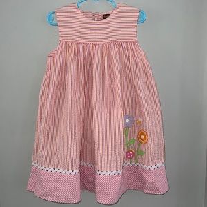 Chocolate Soup Girls Spring Dress, 4T, toddler. Pink and Orange stripe